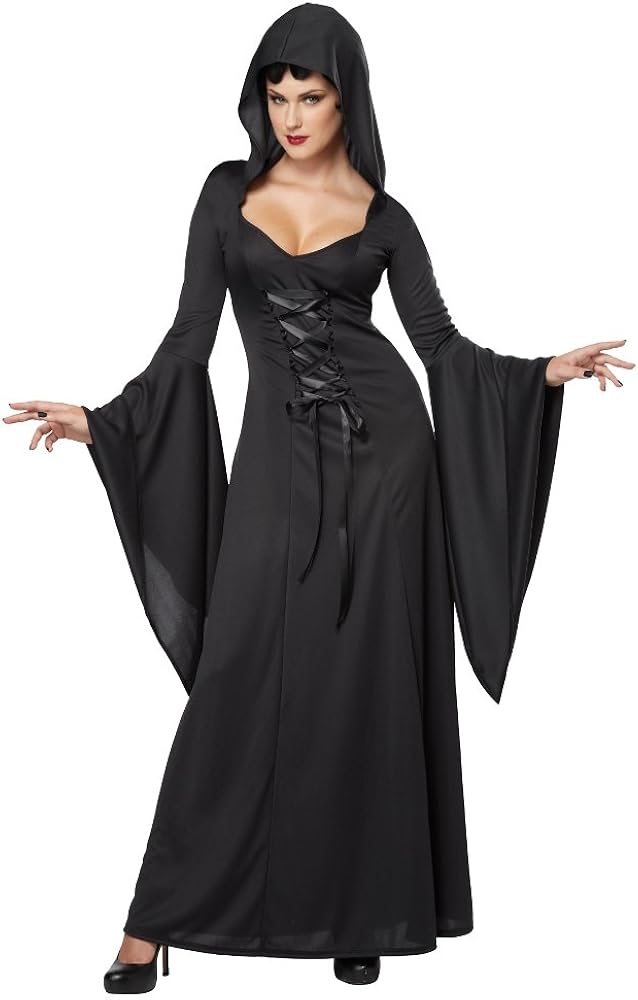 California Costumes Women's Deluxe Hooded Robe Sexy Long Dress: Clothing