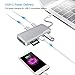 USB C Hub, Letscom 7-in-1 USB C Adapter with Type C Power Delivery, HDMI Output, SD & MicroSD Card Reader, 3 USB 3.0 Ports, Portable for MacBook Pro, XPS and More Type-C Devices, Grey