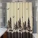 wendana Shower Curtain Fabric Mildew Resistant Deer Forest Design Waterproof Polyester Decorative Bath Curtain Shower for Bathrooms Brown 72x72 Inches with 12 Hooks