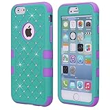 iPhone 6S Plus Case, iPhone 6 Plus Case, NOKEA Hybrid Heavy Duty Shockproof Full-Body Protective Case Ultra Slim Bumper Cover 3 in 1 Shield Soft TPU Hard PC Dual Layer Impact Protection (Teal Purple)
