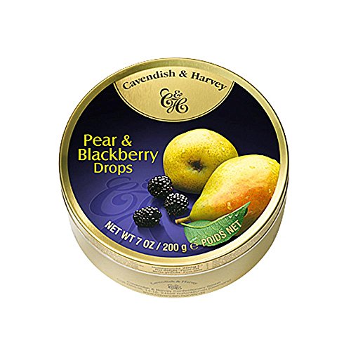 7oz Cavendish & Harvey Pear and Blackberry Drops Tin