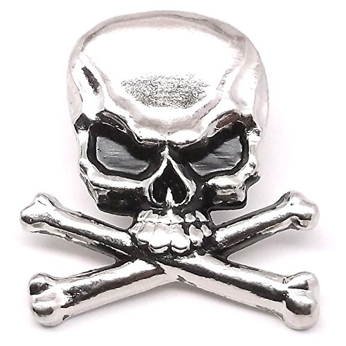 Skull Crossbones Concho Snap Set Nickel 1-1/4