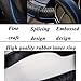 ZATOOTO D Shaped Steering Wheel Cover - Leather Flat Bottom Black Blue D Cutting Steering Wheel Cover Women's Men's Universal 15 Inch Breathable Massage Non Slip Design For Better Grip 131D Black Blue