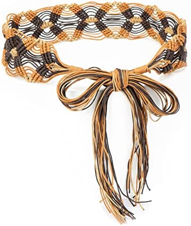 Macrame Belt Shell Tassels Round Brass Buckle + Woven Palm Sarong Shell Macrame Belt - Etsy main image 4