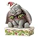 Disney Traditions by Jim Shore Christmas Dumbo Stone Resin Figurine, 5”