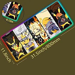 RGB Mouse Pad for Anime Monsters - Anime Pika Large