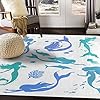 ALAZA Silhouettes Mermaid Starfish Coral Reef Area Rug Rugs for Living Room Bedroom 7' x 5'
