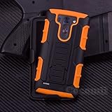 LG G Vista Case, Cocomii Robot Armor NEW [Heavy Duty] Premium Belt Clip Holster Kickstand Shockproof Hard Bumper Shell [Military Defender] Full Body Dual Layer Rugged Cover (Orange)
