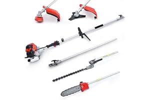 Gas Hedge Trimmer 4-in-1, MAXTRA 42.7cc 2-stoke16-ft Reach Extension Cordless Long Pole Chainsaw Gas Powered (Gas Pole Saw, Weed Eater, Hedge Trimmer, Brush Cutter)