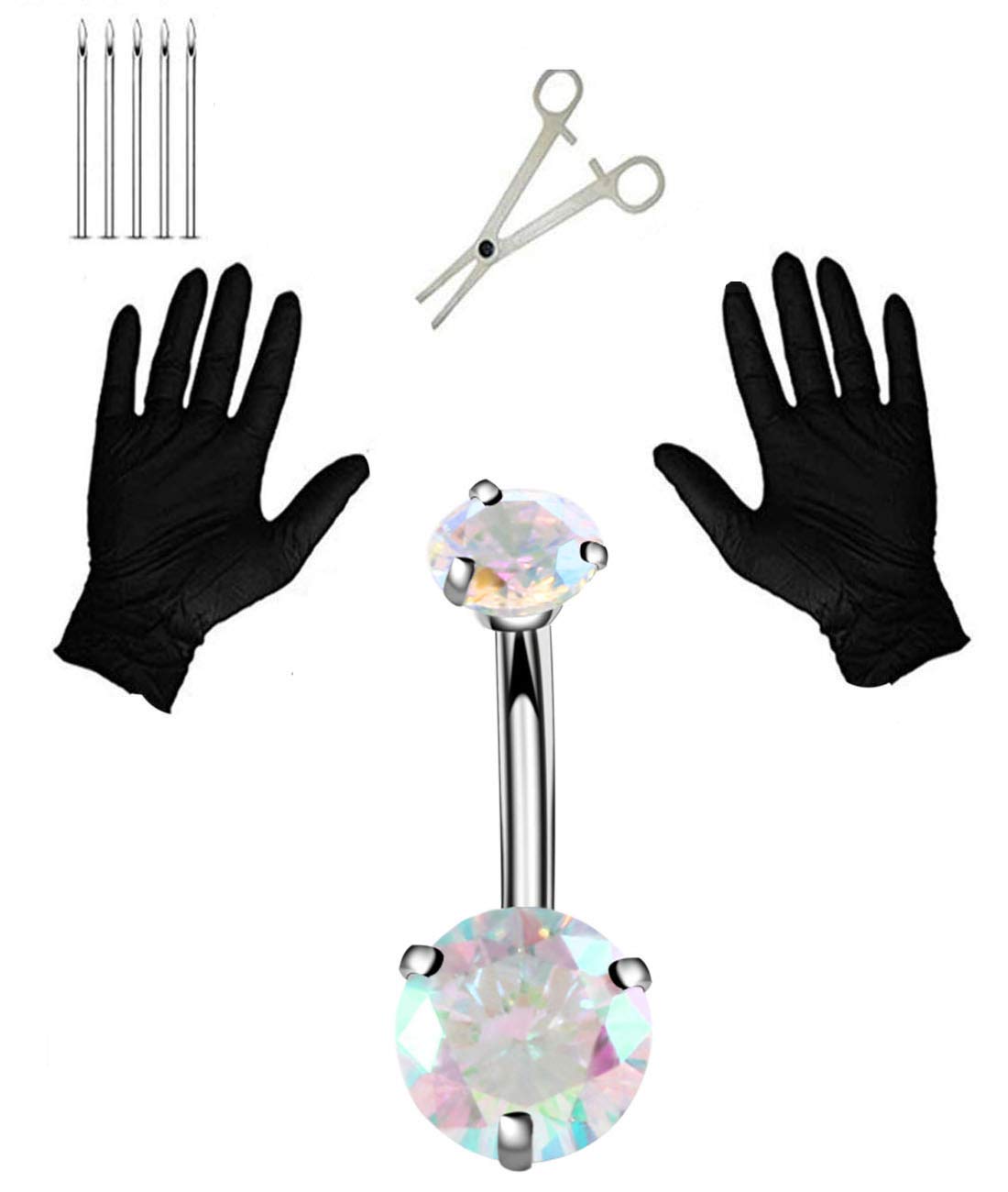 Jconly Belly Piercing Kit 316L Surgical Steel 14G Belly