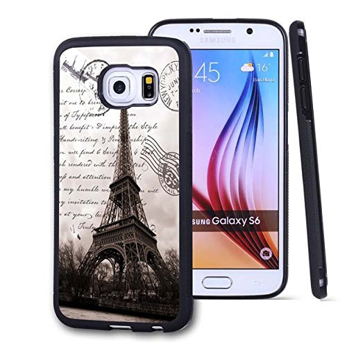 S6 Case Samsung Galaxy S6 Black Cover TPU Rubber Gel - Restoring ancient ways is the Eiffel Tower