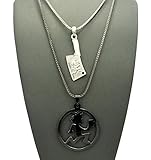 Hatchetman® Within Hatchet & Encircled Hatchetman® Pendant Set in Multi-Tone Box Chain Necklaces