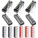 Hilitchi 12pcs 600V 15A 6 Position Double Row Screw Terminal Strip and 400V 10A 12 Postions Red/Black Pre Insulated Terminal Barrier Strip