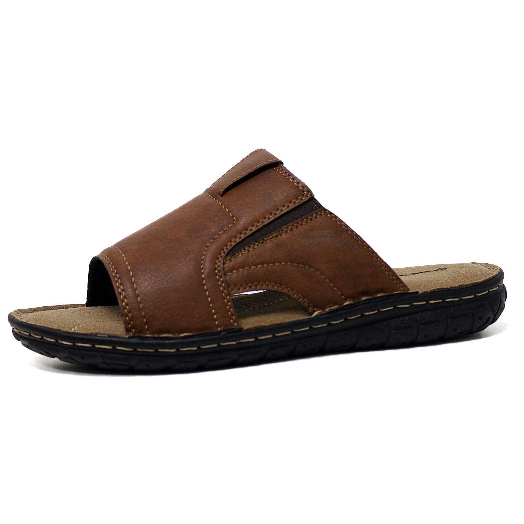 DUNLOPMens Sandals Memory Foam Touch Fastening Open Toe Flip Flop Mules Summer Shoes