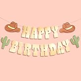 xo, Fetti Western Happy Birthday Gold Foil Banner - 5 Ft. | Cowboy HBD Decorations, Wild West Garland, Rodeo Supplies, Wild One Yeehaw Bday, Cowgirl Decor, Cactus Howdy Photobooth Backdrop