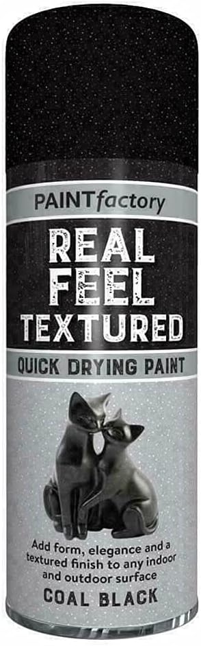 Paint Factory Real Feel Textured Quick Drying Spray Paint 400ml Coal Black