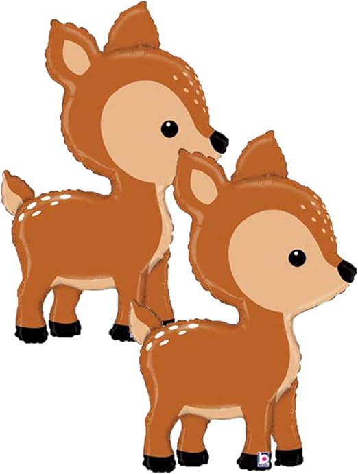 Set of 2 Adorable Woodland Deer 39" Foil Party Balloons