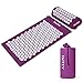 INTEY Acupressure Mat Massage Acupuncture Mat and Pillow Set Ideal for Neck, Back and Shoulder Pain Remedy and Stress Relief with Spike Points and Portable Bag (Purple)
