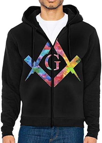 colorful Freemason Graffiti Zipper Hoodies Jacket Men's Sweatshirt Pullover