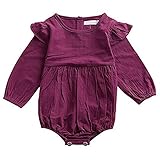 Mother's Angel Infant Romper Baby Girl Twins Outfit Long Sleeve Ruffle Bodysuit