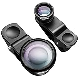 VicTsing 3-in-1 Clip 180 Drgree Fish Eye Lens Plus Wide Angle Lens Plus Micro Lens,Easy Use Camera Lens Kits