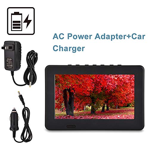 Portable Car Tv with ,12In 1080P Atsc Digital Tv,1280x800 1500Mah Mini Tv Supports Av in/Out, Sd/Mmc Card, USB Port, Vga, , Headset Plug for Home Or Camping Car with 12V Car