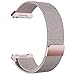 hooroor for Fitbit Ionic Bands Small and Large for Women Men, Fully Magnetic Closure Clasp Mesh Loop Milanese Stainless Steel Metal Band (Rose Pink Small)