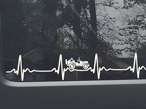 Jeep Wrangler EKG HEARTBEAT (22.5" x 4") - Vinyl Decal / Sticker for Jeep CJ YJ TJ JK LJ
