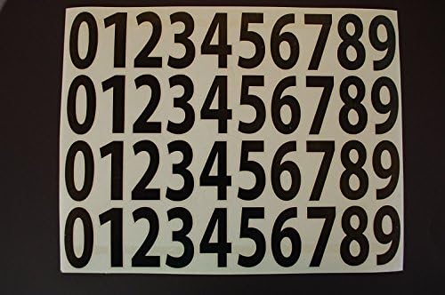 Five STAR SUPPLY 0-9 Numbers Vinyl Sticker Decals Set of 40 Pick Color & Size 1/2" to 12" (V446) (2 1/2", Black)