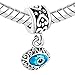 CharmSStory Masonic Blue Evil Eye Dangle Charms Beads for Bracelets