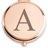 QUSTGO Personalized Gift for Women Girls Her, Custom Gifts for Adult Teen, Monogram Alphabet Initial Compact Mirror, Goodie Bag & Basket Stuffers for Galentines Day, Valentines Day, Birthday