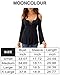 Mooncolour Womens 3/4 Sleeve Hollow Out Casual Loose Solid Blouse Tops 0705_black US Large