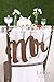 Ling's moment Wooden Mr and Mrs Wedding Chair Signs, Vintage Dark Walnut