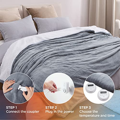 BEDSURE Electric Blanket Queen Size Heated Blanket Queen/Full, 10