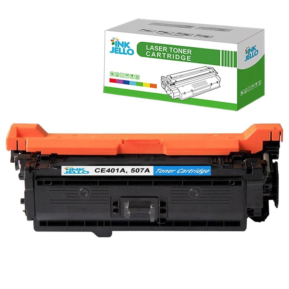 InkJello Toner Cartridge For Printer, Compatible With HP LaserJet Enterprise 500 Color M551dn M551n M551xh MFP M575dn M575f Flow MFP M575c LaserJet Pro 500 Color MFP M570dn MFP M570dw CE401A (Cyan)