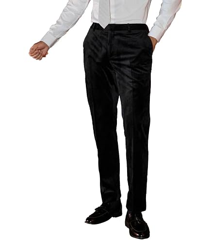black velvet dress pants mens Prime Quality Men's Regency Pants/Velvet Pant with Embodery/USA (US, Alpha, Small, Regular, Regular, Black Velvet) at Amazon Men's Clothing store Velvet blazer