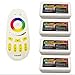 Wireless 2.4G RF RGB + White/Warm White Controller Kit, 4 x Controllers and 4-Zone Remote, Wi-Fi Bridge Compatible, 4CH Multicolor RGBW/RGBWW LED Strip Light Controller