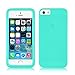 Hovisi display anti shock silicone flap flip cover case for IPhone 5/5S/SE (GREEN)