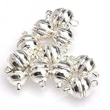 ILOVEDIY 10 Sets Silver Plated Strong Magnetic Clasps Round 10mm for Bracelets Jewelry