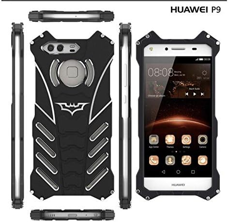 HUAWEI case,Armor Heavy Dust Metal Aluminum CNC BATMAN protect phone shell case cover+BATMAN bracket(Huawei p9)