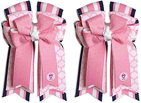 Equestrian Show Bow Set - Premium Handmade by PonyTail Bows - Libby 3 Inch Tail