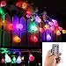 echosari [Remote & Timer 16 Feet 50 LED Outdoor Globe String Lights 8 Modes Battery Operated Frosted White Ball Fairy Light(dimmable, Ip65 Waterproof, Multicolor)