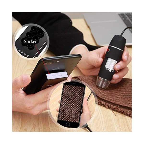 Jiusion WiFi USB Digital Hand Mikroskop, 40-1000x Wireless Vergrößerung Endoskop 8 LED Mini Kamera mit Telefon Saug-und… – Bild 7