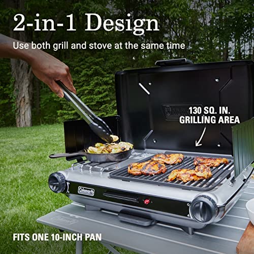 Coleman Classic 2in1 Camping Grill/Stove with 2 Adjustable Burners