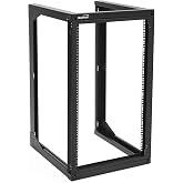 NavePoint 18U Server Rack with Swing Gate - Wall Mount Rack for 19 Inch IT Equipment Open Frame Rack &ndash; Network Rack Wall Mount for AV &amp; Server Equipment 18&rdquo; Deep Rack, Black