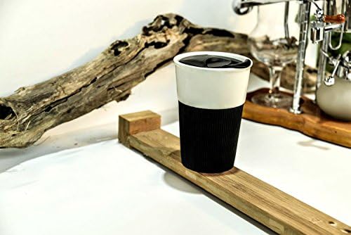Fashion 237 ml. (8oz.) Porcelain Coffee Mug with Silicone Sleeve Birthday / Party Drink Cup Gift Black