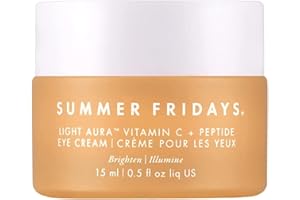 Summer Fridays Light Aura Vitamin C + Peptide Eye Cream - Brightening Under Eye Cream - Illuminating and Hydrating Eye Cream for an Illuminated Appearance (0.5 Fl Oz)