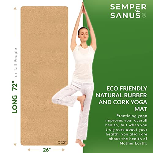 Large Cork Yoga mat Tall People Natural Rubber Men Women Long Yoga Mats