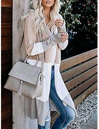 Abrigos de mujer con parte delantera abierta, de manga larga, estilo bohemio, de punto