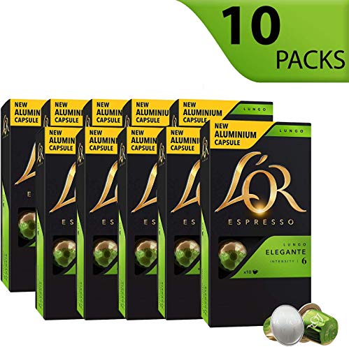 L’OR Espresso Kaffee Lungo Eleganta Intensität 6 – Nespresso®* kompatible Kaffeekapseln aus Aluminium - 10 Packungen mit… – Bild 8